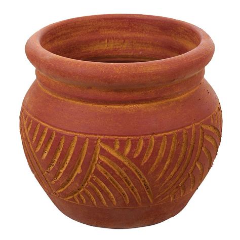 Margo Garden Products 12-1/2 in. Round Terra Cotta Cabral Clay Pot-LE ...