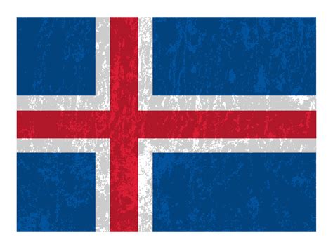 Iceland grunge flag, official colors and proportion. Vector ...