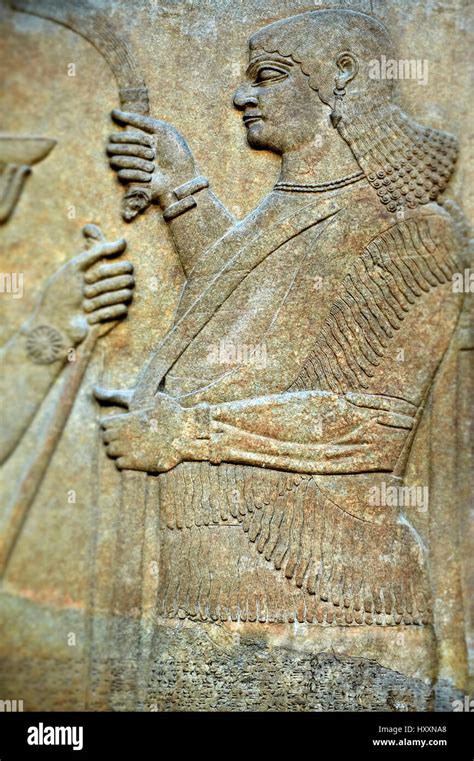 Assyrian relief sculpture panel from Nimrud, Iraq. 865-860 B.C North ...