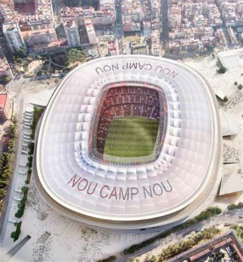 The new camp nou. as it will look in 2021, when the capacity will rise ...