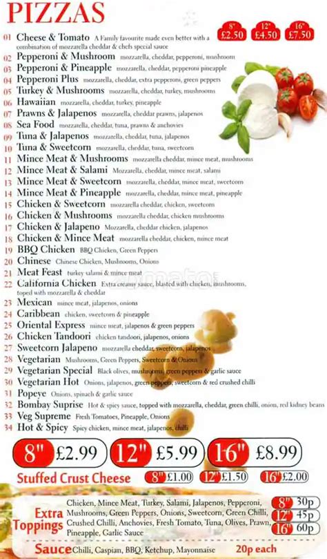 Caspian Pizza Menu, Menu for Caspian Pizza, Sparkbrook, Birmingham ...