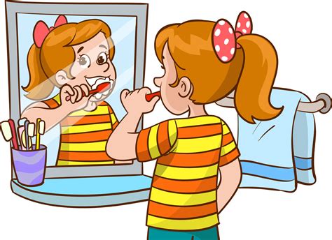 child brushing his teeth cartoon vector 21081243 Vector Art at Vecteezy