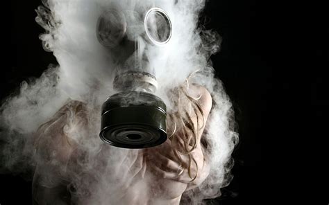 Gas Mask Smoke Wallpaper