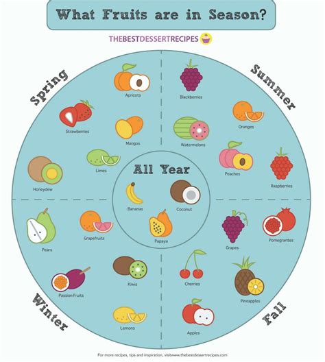 Your Seasonal Fruit Chart | Fruit season chart, Fruit in season ...