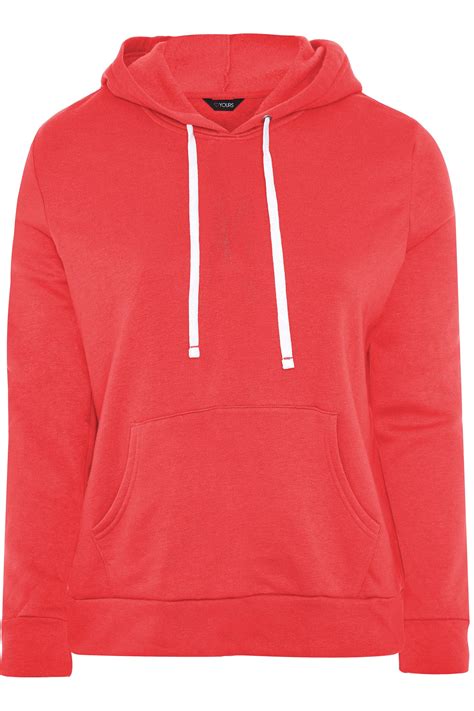 Red Drawstring Tie Hoodie | Yours Clothing