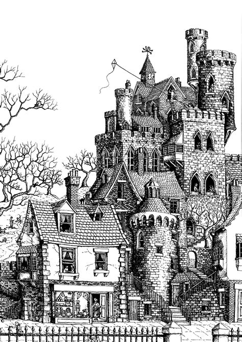 Architecture castle - Architecture Adult Coloring Pages