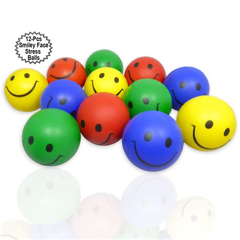 Buy Stress Balls with Happy Face 12 Pcs | 2.5” Inch Colorful Balls with ...