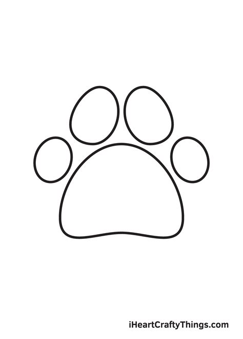 Paw Print Drawing - How To Draw A Paw Print Step By Step