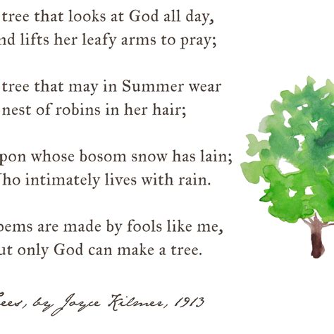 Trees Poem Wall Art Print Joyce Kilmer Poetry I Think That I - Etsy ...