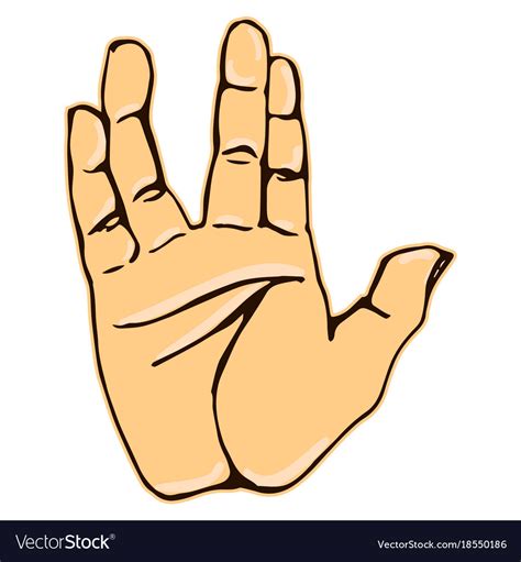 Realistic salute vulcan hand gesture icon graphic Vector Image