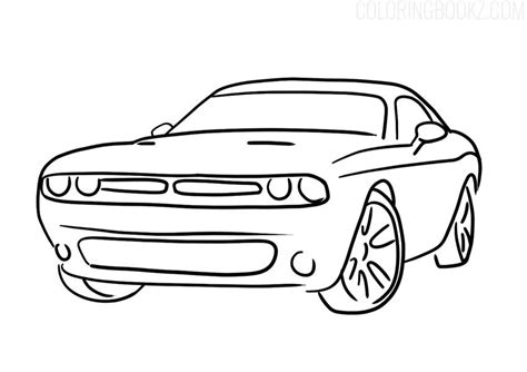 Dodge Challenger Coloring Page | Muscle car, Power cars, Coloring pages