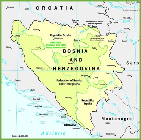 Bosnia and Herzegovina political map - Ontheworldmap.com