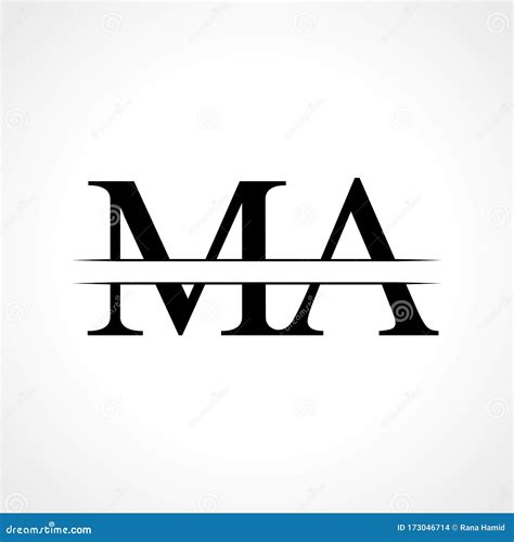 Initial MA Letter Logo Design Vector Template. Abstract Black Letter MA ...