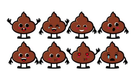 A cute poop emoji collection! / A smiling brown poop emoji vector ...