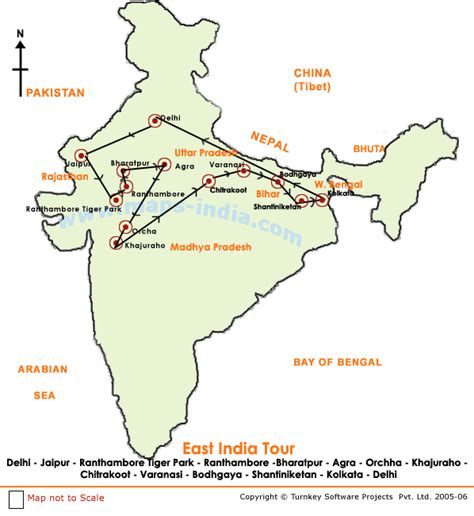 India Tour Map - ToursMaps.com