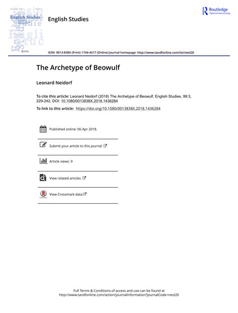 (PDF) The Archetype of Beowulf