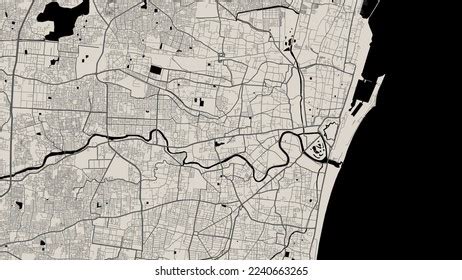 Vector Map Chennai India Urban City Stock Vector (Royalty Free ...