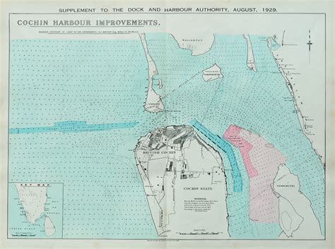 Construction of Willingdon Island Kochi, 1929 Map - Past-India