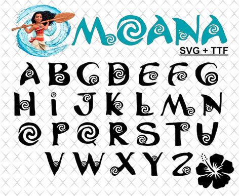 Moana font svg Moana Cricut Disney Moana font svg Princess | Etsy