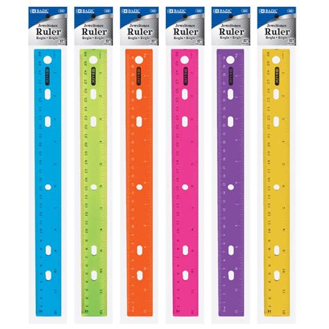 BAZIC 12" (30cm) Jeweltones Color Ruler Bazic Products