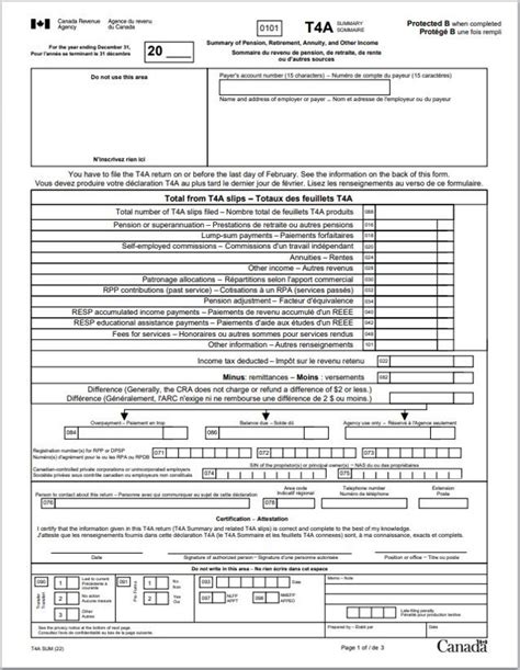 T4 Statement Of Remuneration Paid Fillable Form - Printable Forms Free ...