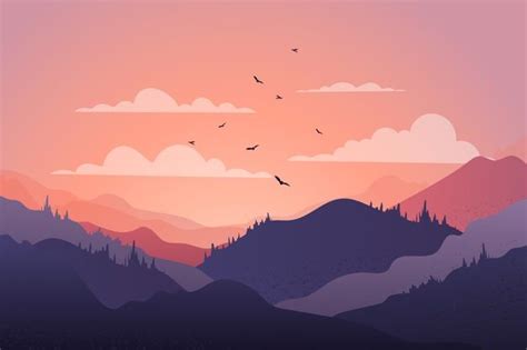 Beautiful mountain chain landscape at su... | Free Vector #Freepik # ...