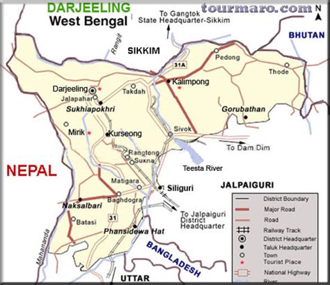 East India Tourism: Darjeeling Map