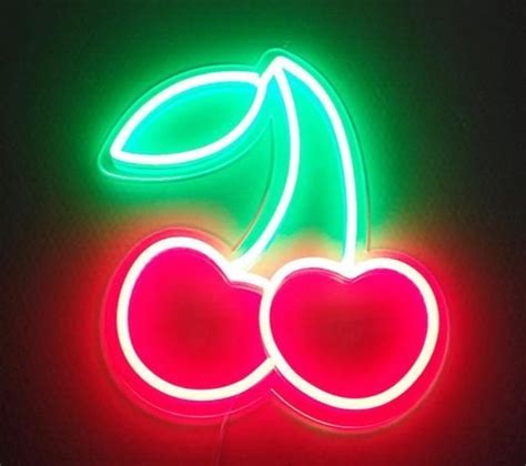 Neon sign handmade cherry neon sign fun neon light decoration | Etsy