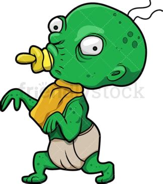 Funny Baby Zombie With Pacifier Cartoon Clipart Vector - FriendlyStock