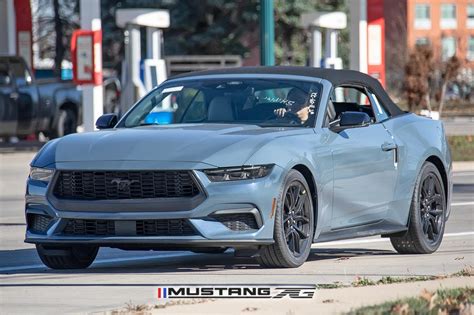 2024 Mustang EcoBoost Convertible Spied in Vapor Blue w/Blue Brembos ...