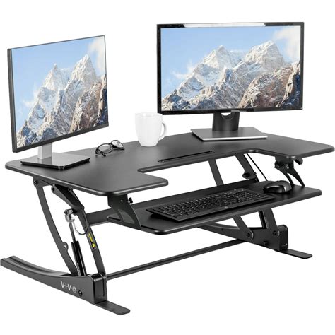 VIVO Black Height Adjustable Extra Wide 42" Stand Up Desk Converter ...