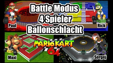 Mario Kart 64 - MULTIPLAYER Battle Modus - Ballonschlacht [German ...