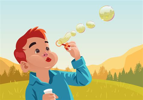 Kids Blowing Bubbles Vector 160391 Vector Art at Vecteezy