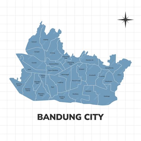 Premium Vector | Bandung city map illustration Map of cities in Indonesia