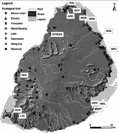 Map showing the location of wetlands. The 14 wetlands studied in more ...