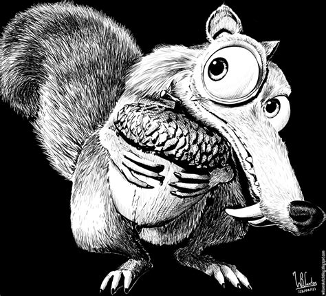 Scrat - The Ice Age Squirrel (Ink drawing)