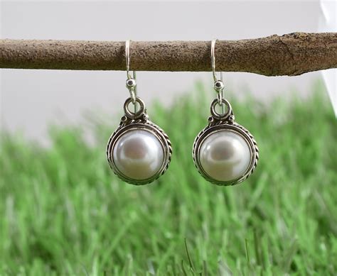 Pearl Earrings Pearl Jewellery Gemstone Earrings birthday | Etsy