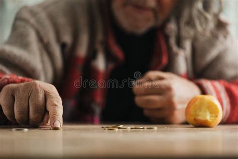 Homeless Man Counting Coins Stock Image - Image of hopeless, economic ...