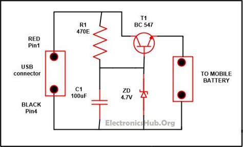 USB Mobile Charger Circuit | Mobile charger, Diy wireless charger ...