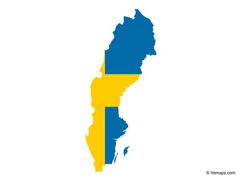 Flag Map of Sweden | Free Vector Maps