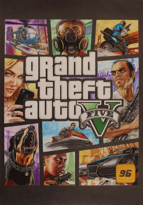 GTA V Box art Cover Drawing by SuperNikolai1996 on DeviantArt