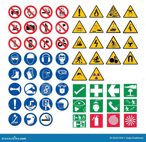 All Safety Signs Stock Vector - Image: 42421254