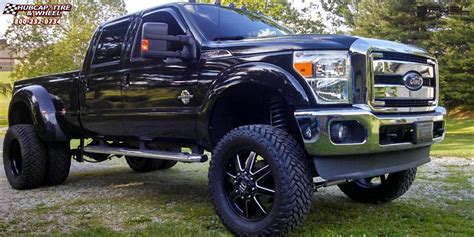 Ford F-350 Dually Fuel Maverick Dually Rear D538 Wheels Black & Milled