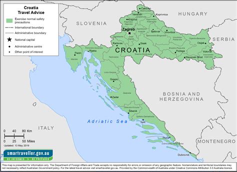 Map Of Croatian Coast - Map of the Croatia coast (Istria, Dalmatia ...