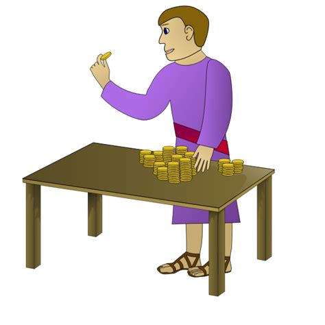 Young man counting money vector | Free SVG