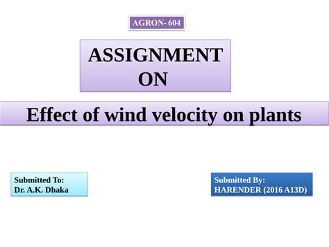 (PDF) Effect of wind velocity on plants