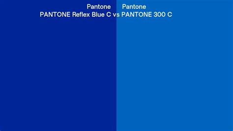 Pantone Reflex Blue C vs PANTONE 300 C side by side comparison