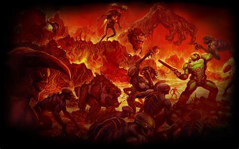 #959482 video game characters, Doom (2016), hell, video game art, Doom ...