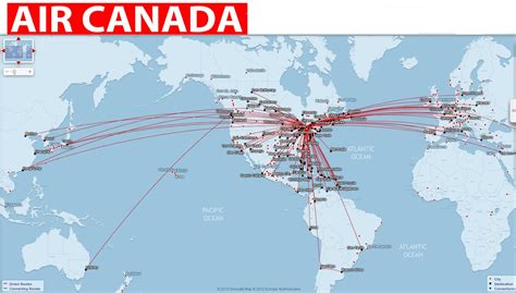 international flights: Air Canada routes map