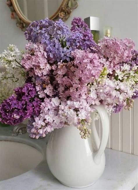 White, purple and pink lilac flowers | Home decor, flower arrangements ...